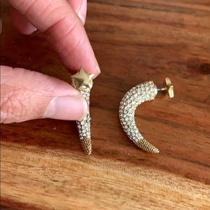 Club Monaco Pave Star Horn Earrings